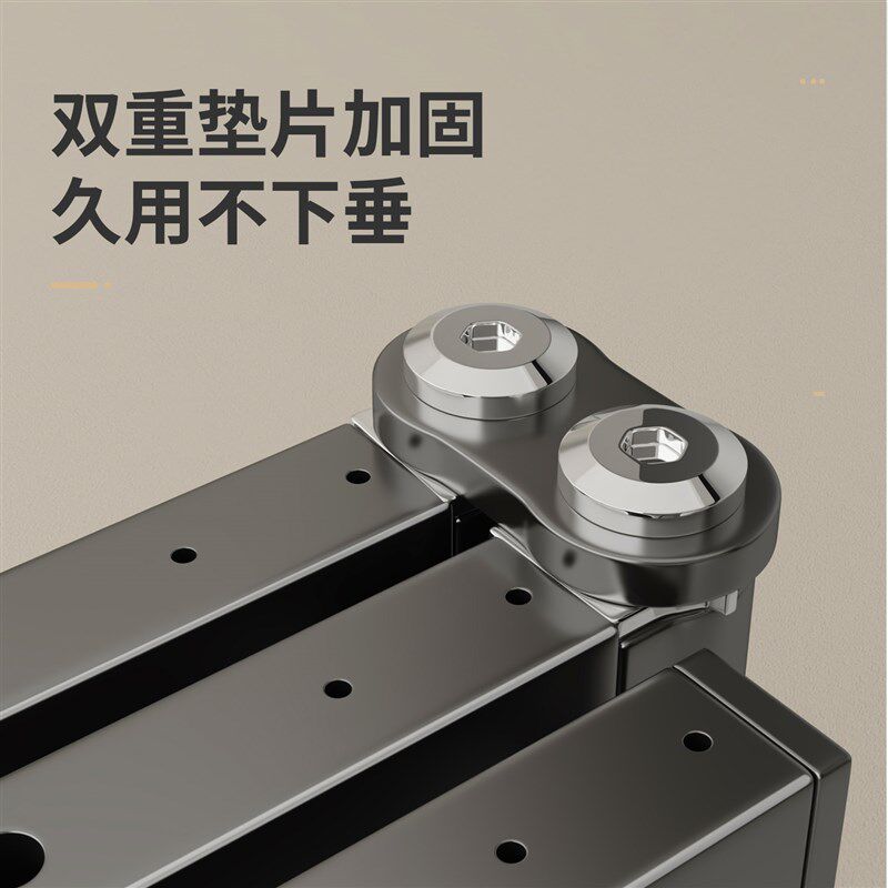 摺叠浴帘杆弧形L型u型杆免钉晾衣杆衣架铝合金化妆室免打孔伸缩杆