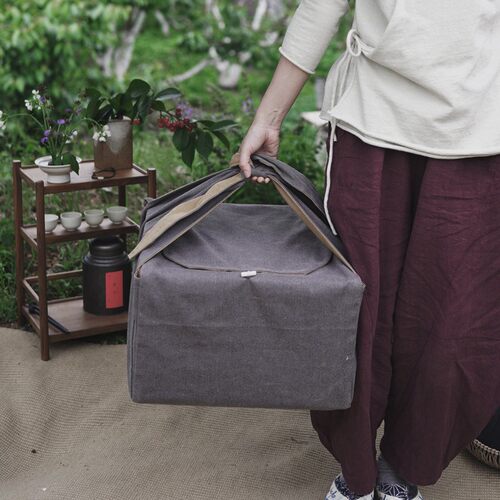 禅意小茶台飘窗桌炕桌黑胡桃实木榻榻米茶几新中式阳台户外小茶桌