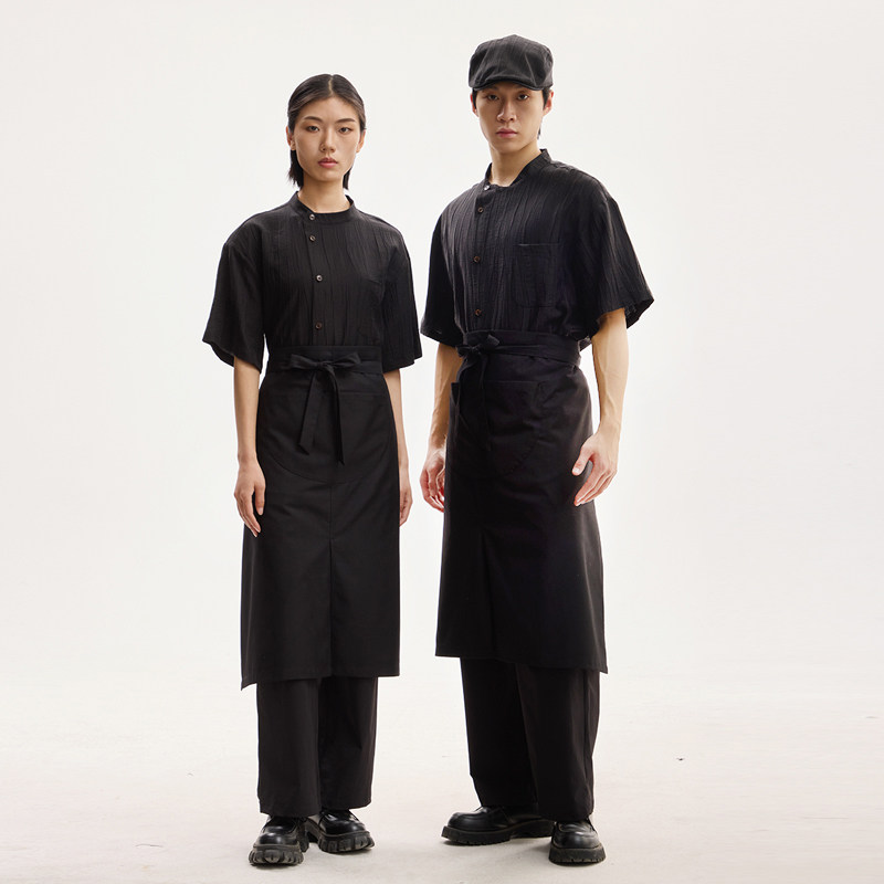 新款高档饭店酒吧餐厅服务员工衣