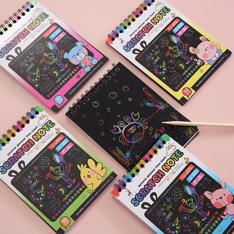 儿童炫彩DIY刮刮画创意涂鸦刮画本幼儿园美术刮刮纸趣味刮本画布