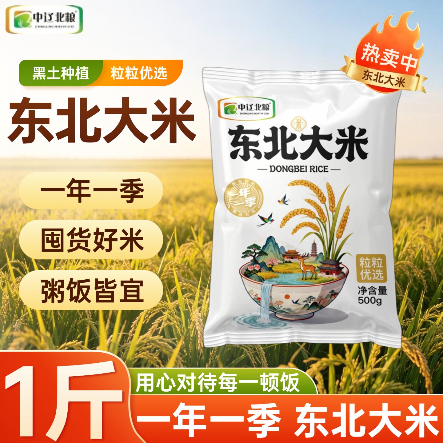 大米东北大米500g袋装黑土地种植粒粒优选三餐相伴粥饭皆宜