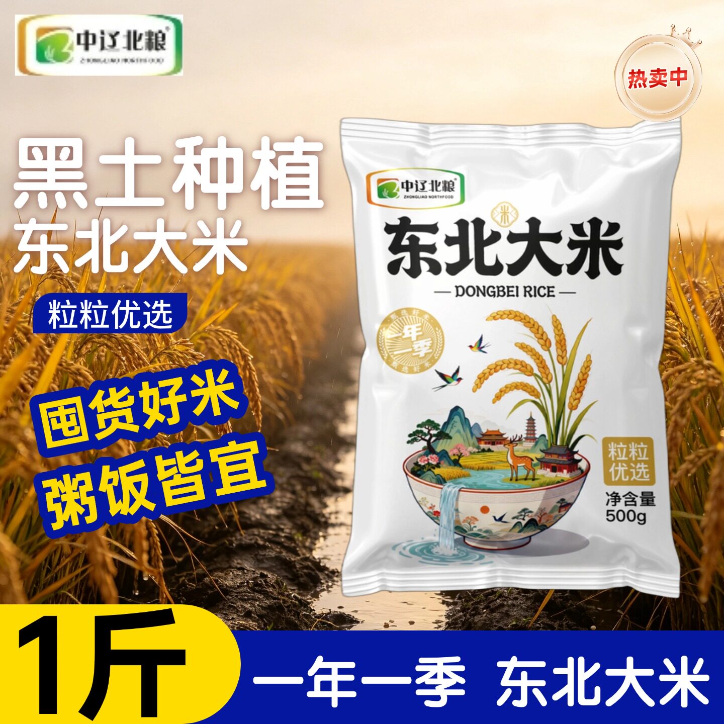大米东北大米当季大米500g袋装原生态黑土地粒粒优选粥饭皆宜