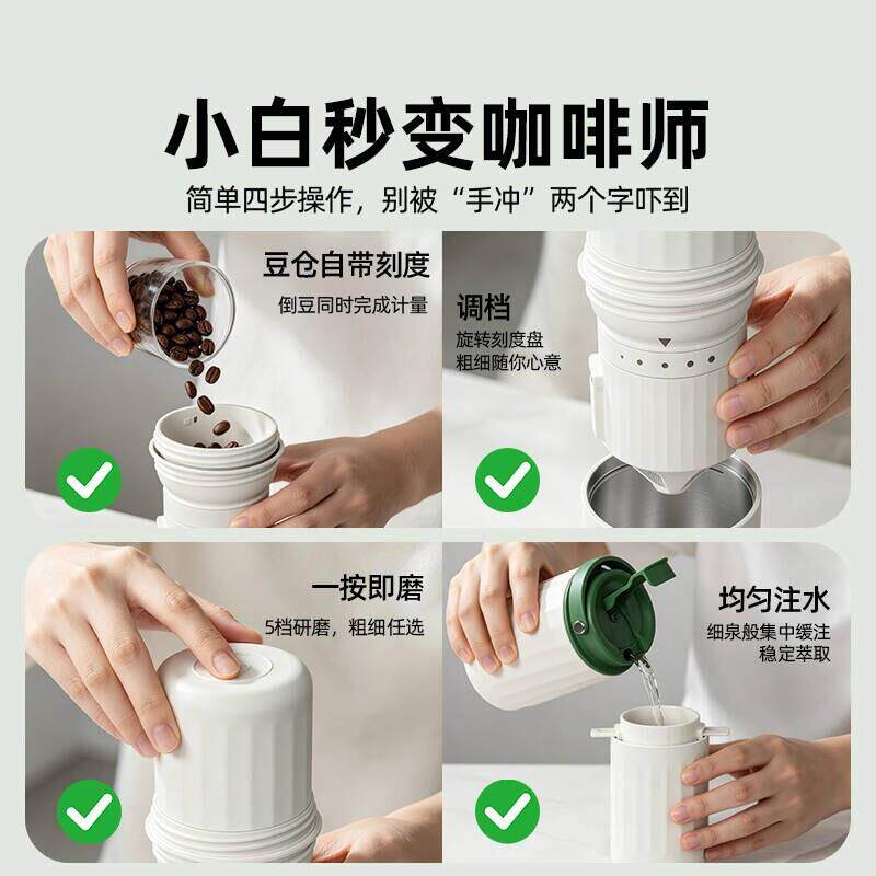 罗便携式咖啡机家用一研磨体小型咖2CM2啡磨娅豆机手冲咖啡026新