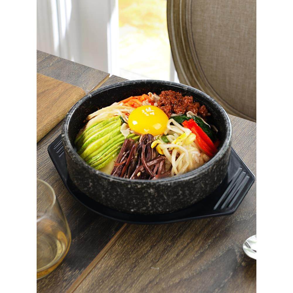 韩式石锅拌饭专用锅商用一人食小锅麦饭石陶瓷锅耐高温酸菜鱼米饭