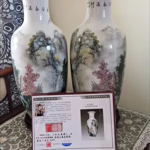 景德镇陶瓷器新中式大号花瓶客厅插花摆件家居Q电视柜博古架装饰
