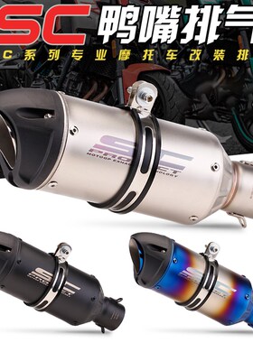 摩托车改装SC鸭嘴排气管 川崎Z900  dukFe390 GSX-250R 改装排气