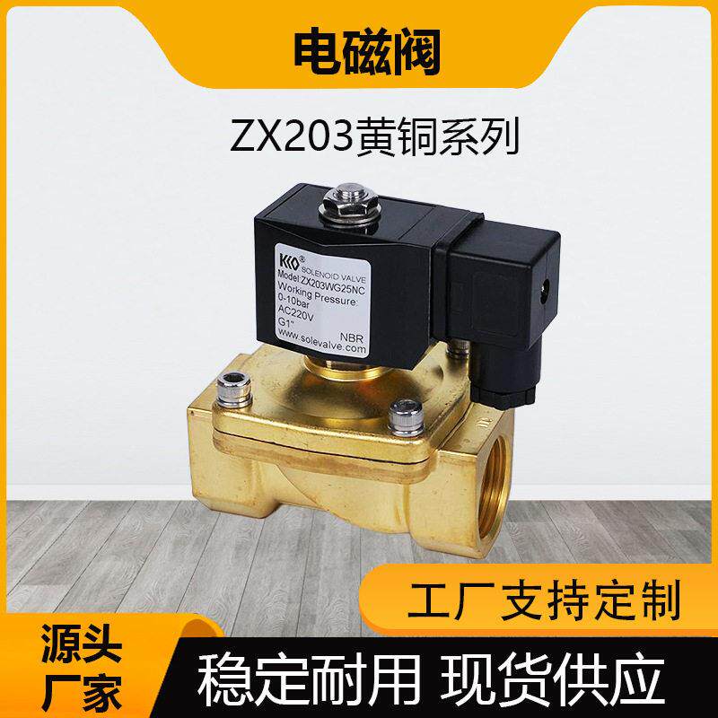 ZX203黄铜电磁阀二通二位适用于水处理和气体控制流量优选电磁式