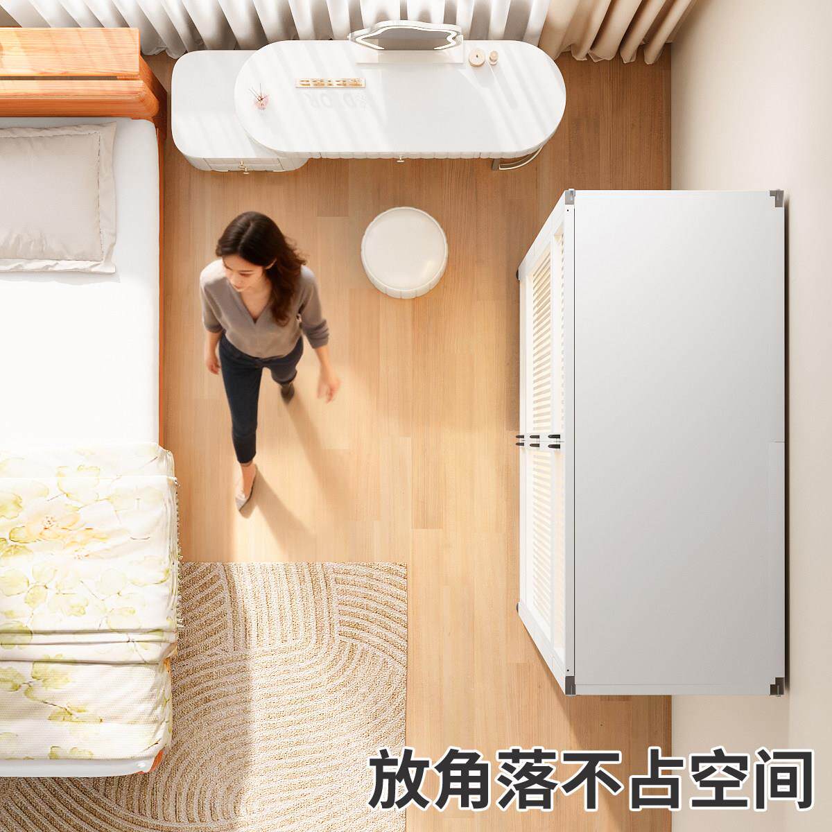 衣柜小户型省空间实用顶立地卧属室家用易天组装1031LOYG封闭防简