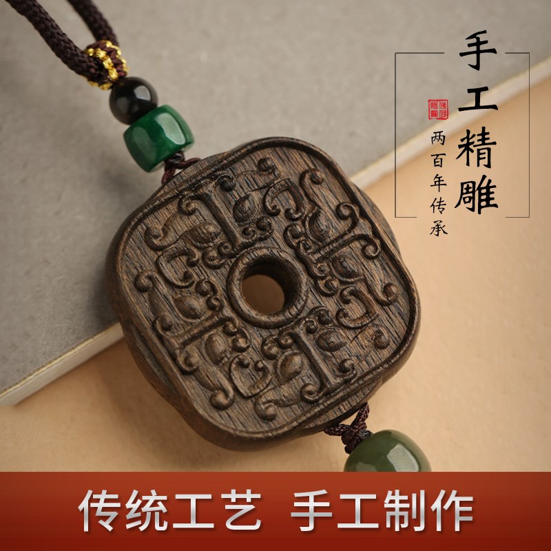 文莱沉香四方貔貅汽车挂饰2025年新款送礼物平安车载内后视镜挂件