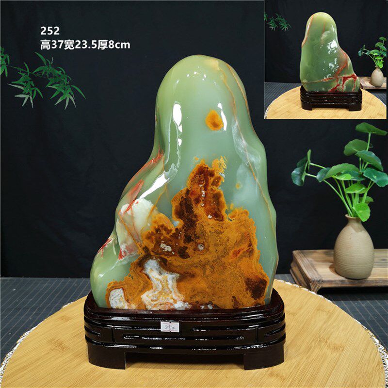 奇石阿富汗玉天然红碧玉鸡血色原石镇宅玉石观赏景观家居装饰摆件