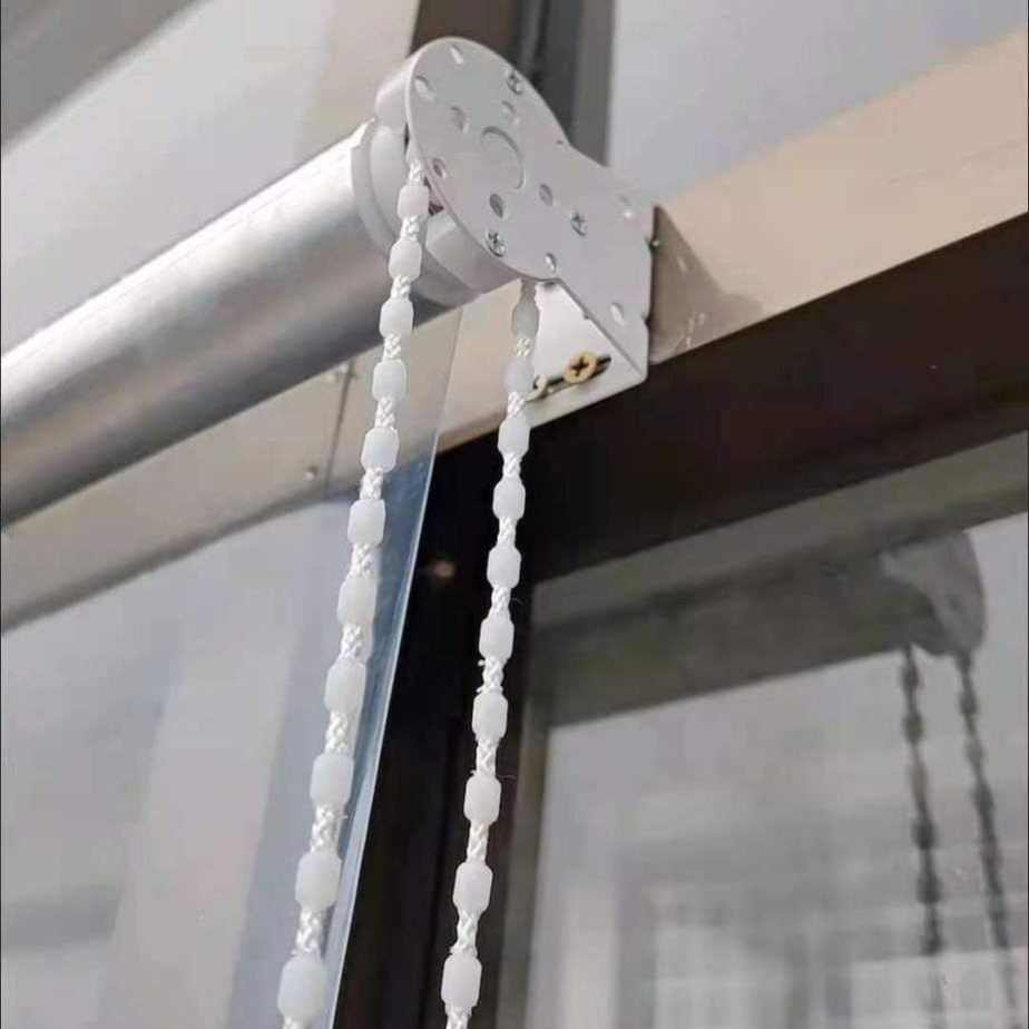 全透明防水防尘阳台防雨透明卷帘门窗冷气暖气空调隔断拉珠卷帘