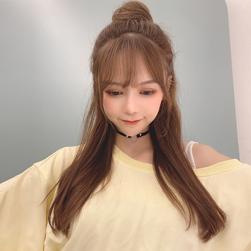 发包假发半丸子头蓬松自然卷赠发量包子头抓夹款道姑头丸子假发包