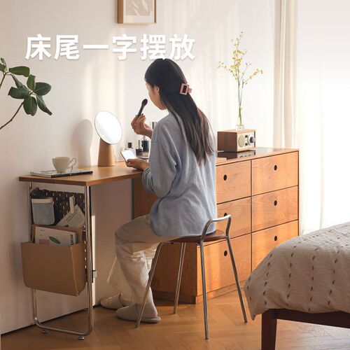 几宿家具中古实木梳妆台斗柜一体化妆桌收纳床尾柜小户型收纳柜