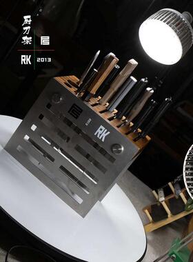 百浓厨房特大号置物架菜刀架架储收纳实木架厨刀刀具不锈钢物