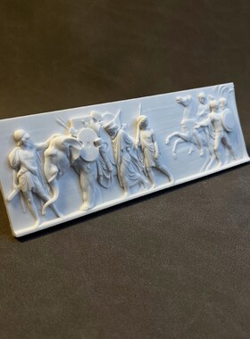 复古艺术石膏浮雕立体装饰画相框画心桌面摆件酒柜书架装饰礼物