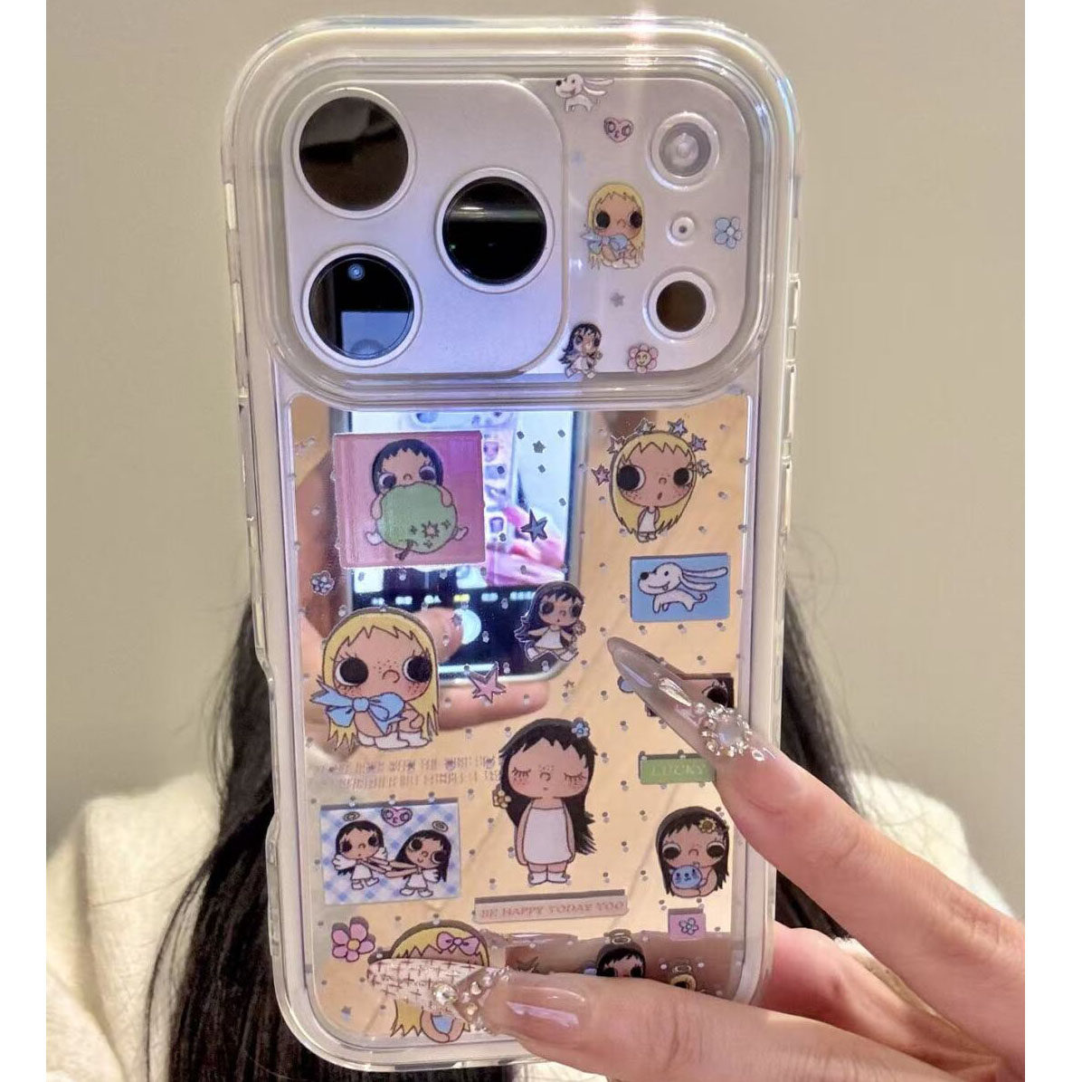 韩风ins款镜面手机壳适用IPhone17promax可爱小玉17Air新款苹果16/15plus情侣小米17pro原创Reno15防摔保护套
