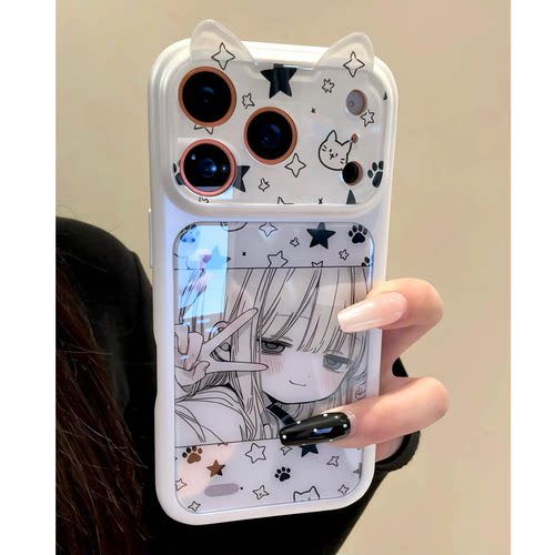 苹果iPhone韩系二次元猫耳手机壳