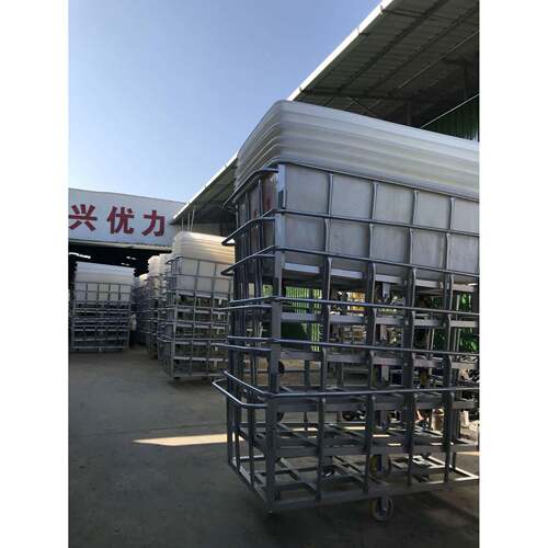 厂家200*110*70推布车出货镀锌钢管PE方箱印染厂周转车