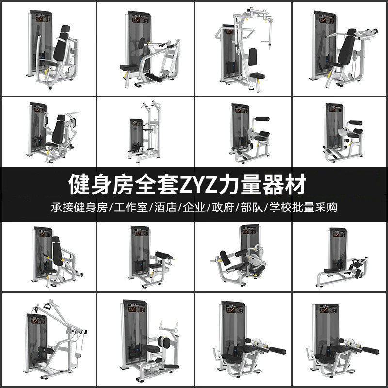 健身房器材全套坐姿推胸高低拉背腿部飞鸟划船商用力量训练器械