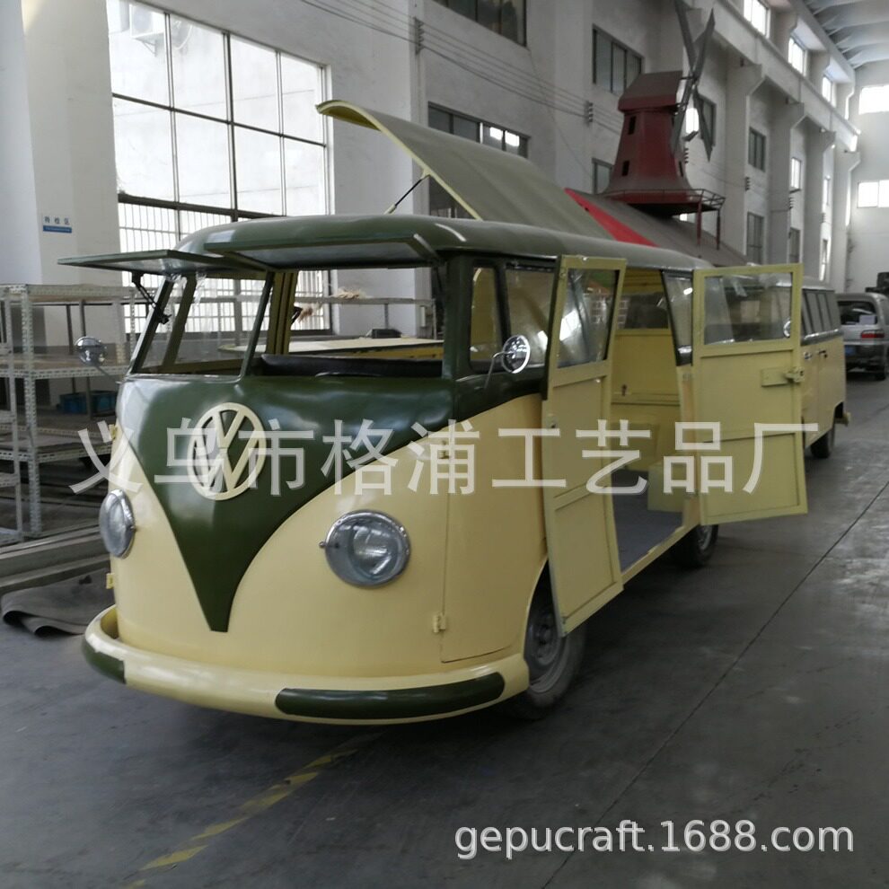 工厂定做大众T1巴士餐车售卖窗美食车/早餐车/小吃