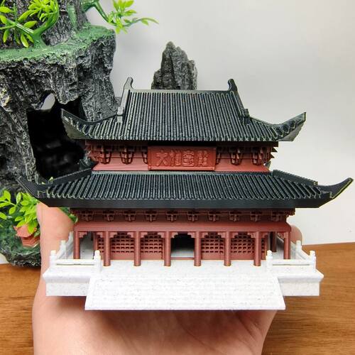 微景观3d打印建筑摆件大雄宝殿桌面造景造景假山鱼缸盆景古风建筑