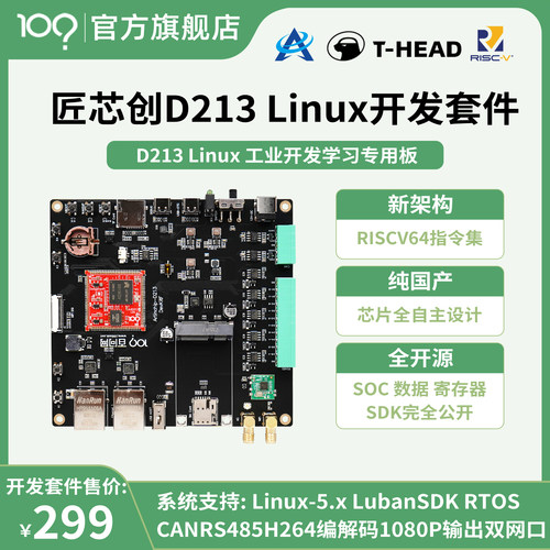 匠芯创D213 嵌入式 Linux开发板 128MB双网卡 平替D1s/T113