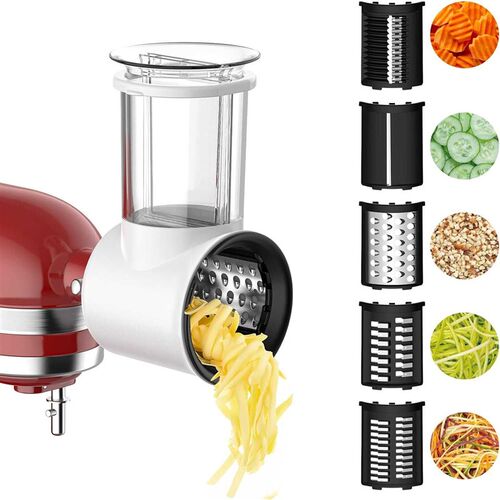 切片机切碎机通用 于Kitchenaid奶酪磨碎带 5 个刀片大口径进料槽