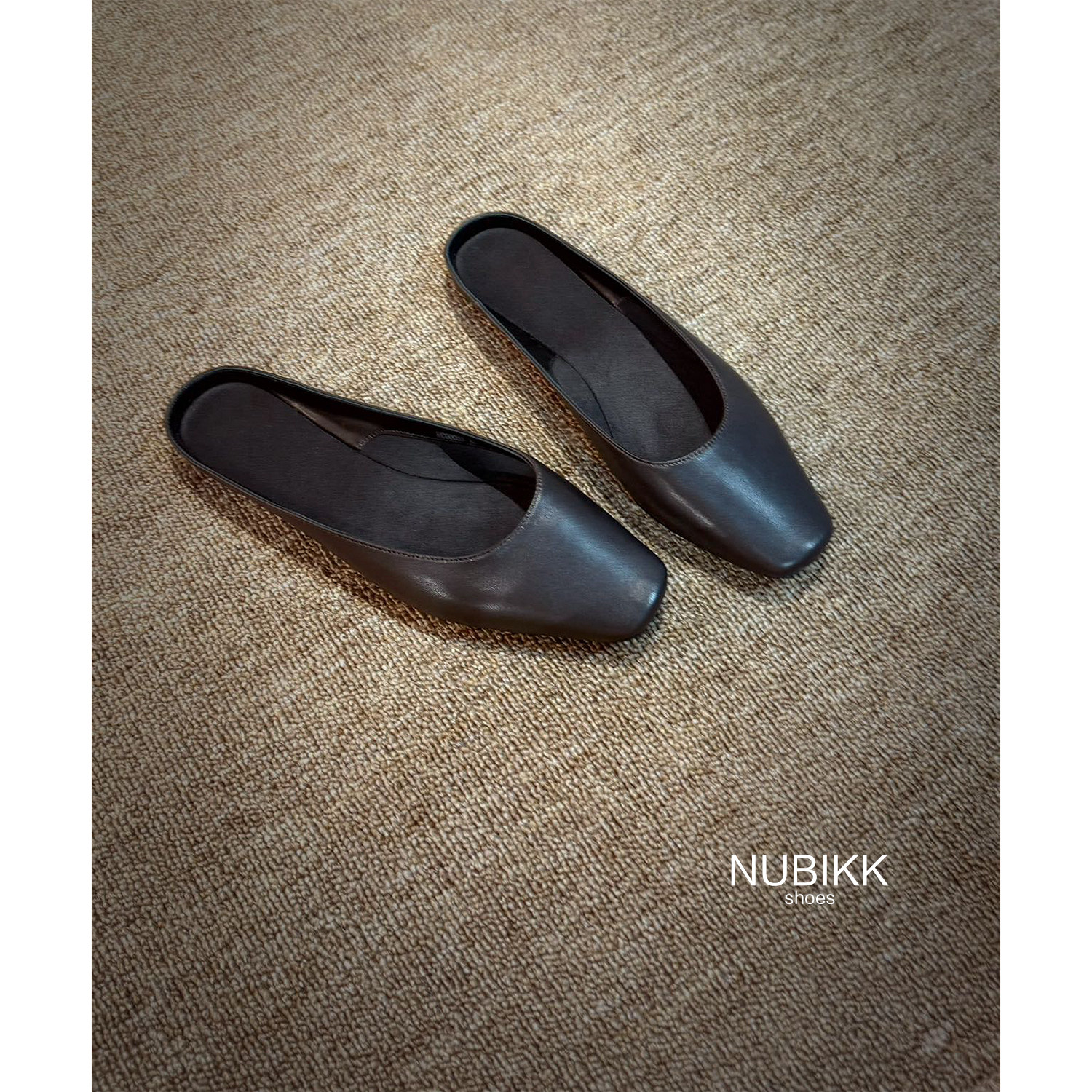 NUBIKK复古轻便方头穆勒半托