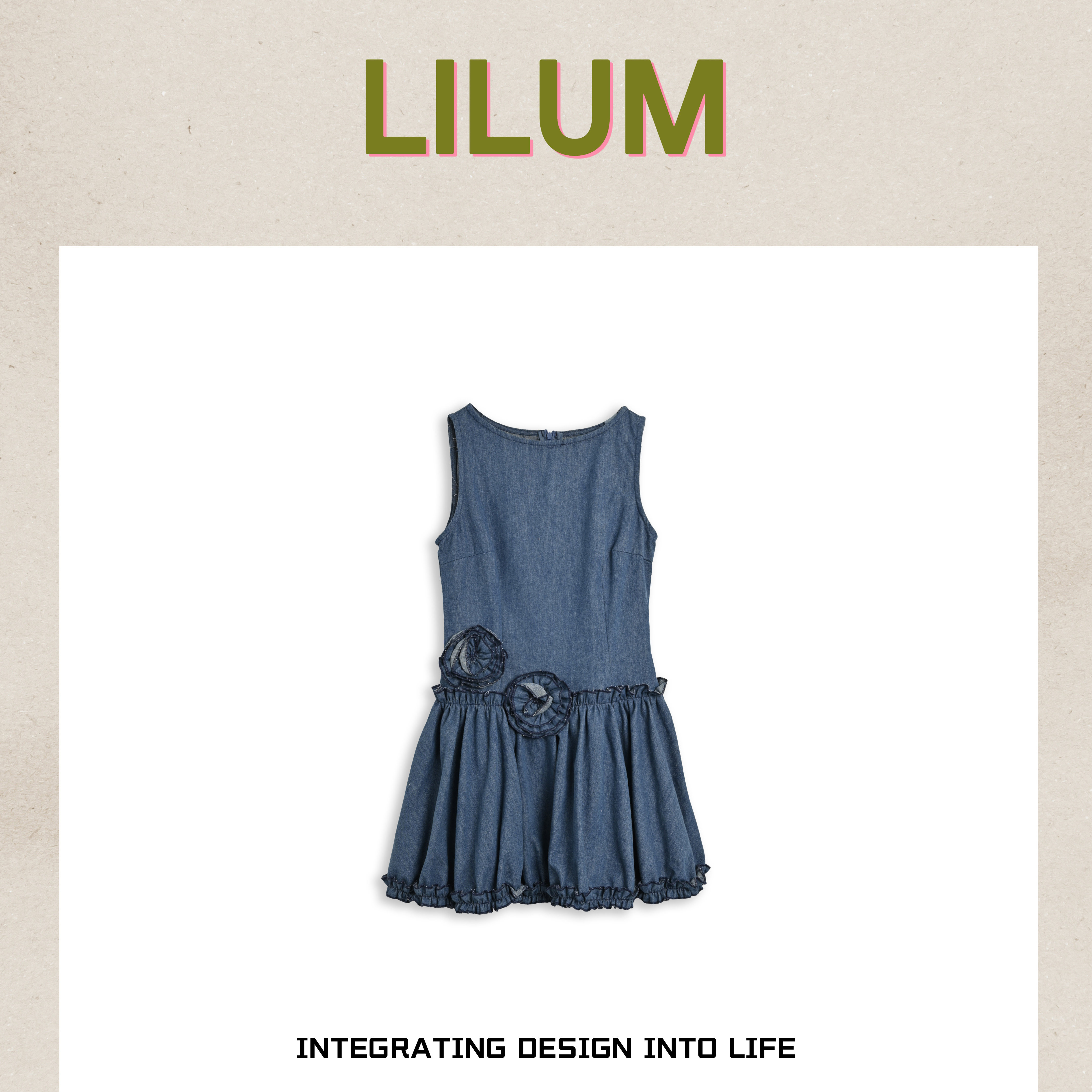 【小田专享】LILUM厘白【千羽连衣裙】时尚百搭休闲连衣裙