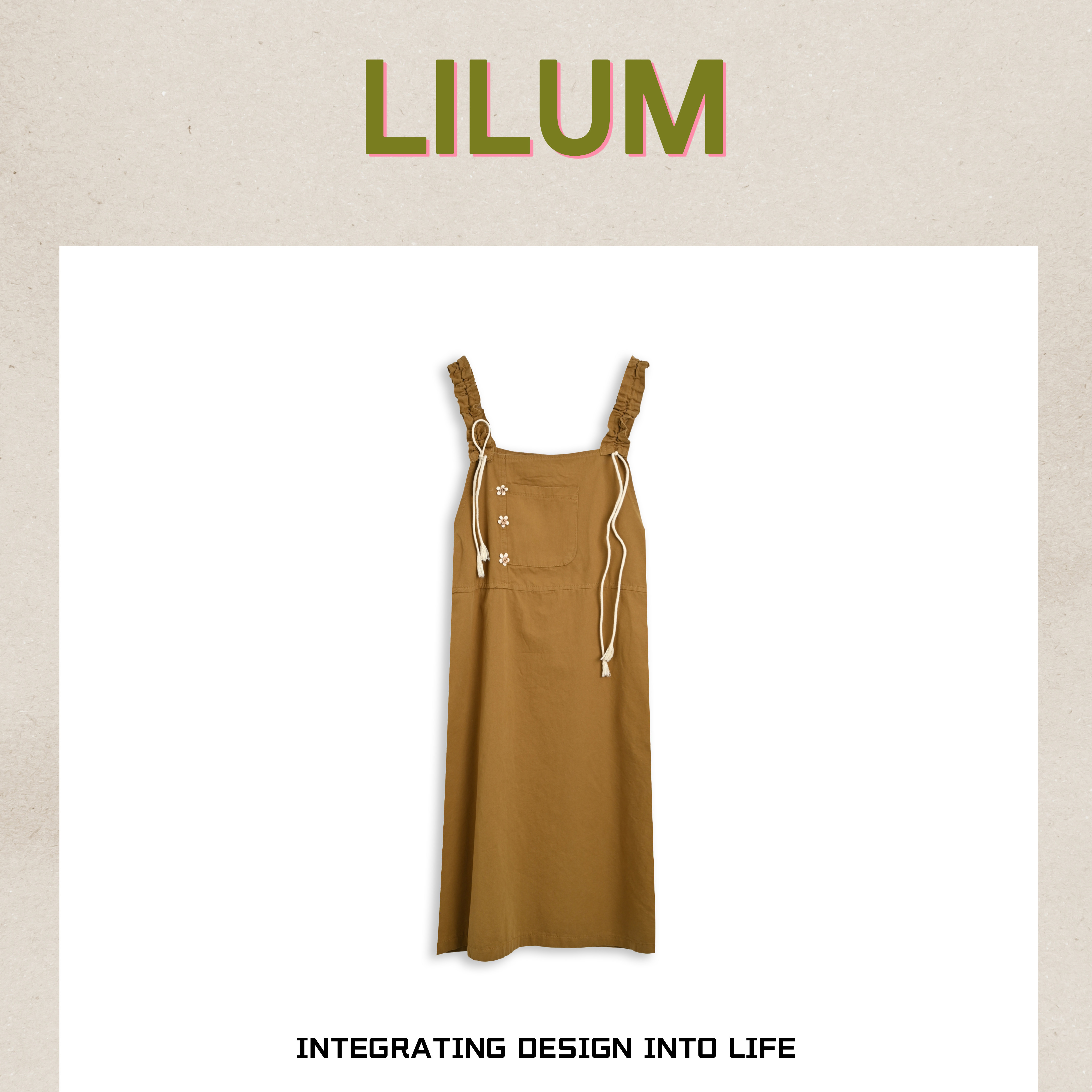 【小田专享】LILUM厘白【青玉背带裙】时尚百搭休闲背带裙