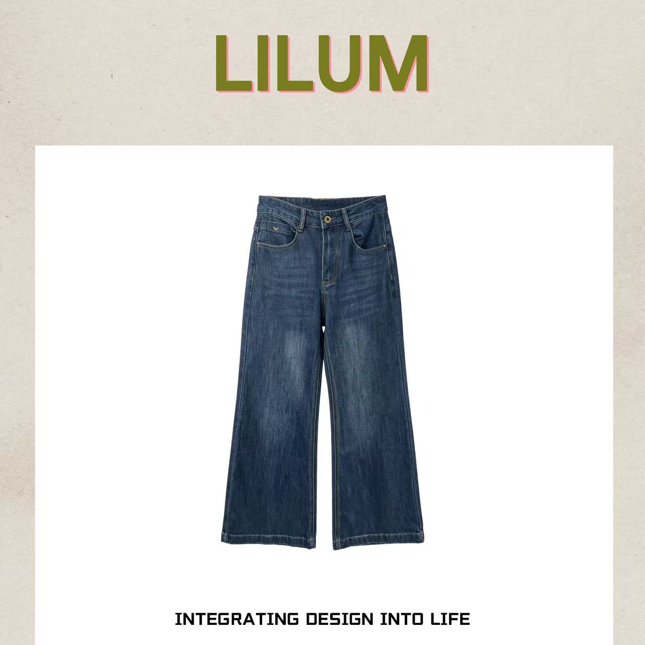 【小田直播间】LILUM厘白【英伦牛仔裤】时尚百搭休闲牛仔裤
