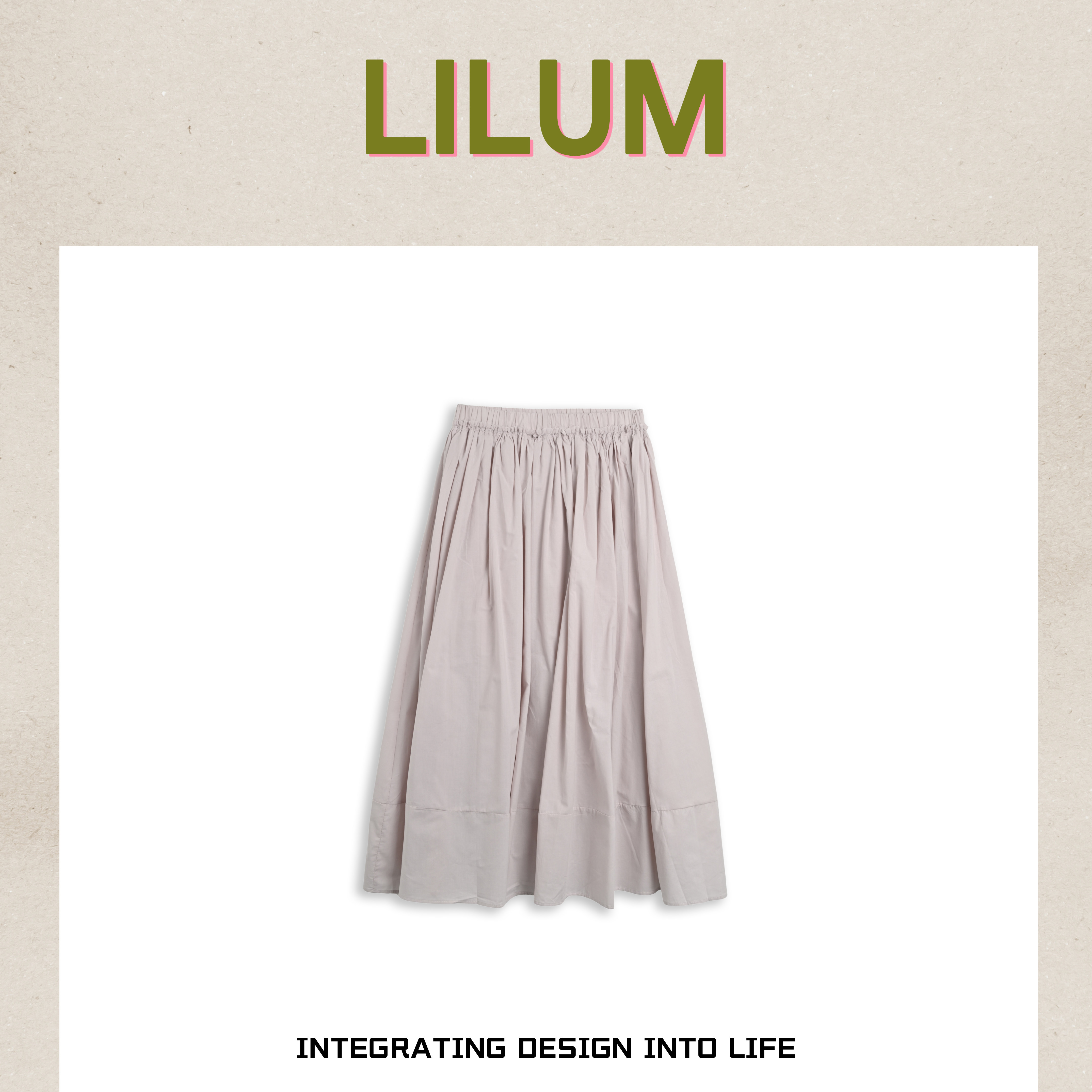 【小田专享】LILUM厘白【粉黛半裙】时尚百搭休闲半身裙