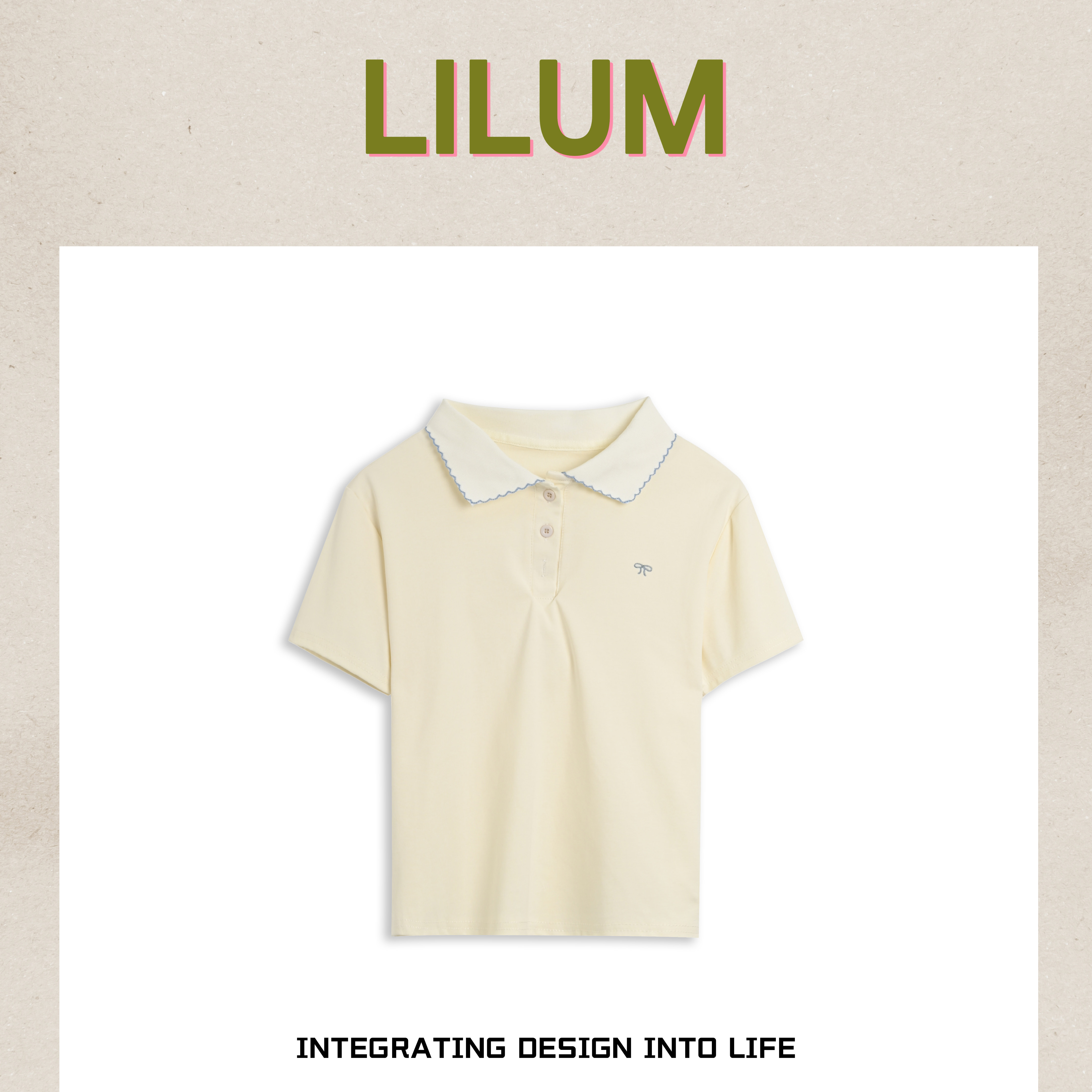 【小田专享】LILUM厘白【与诗】时尚百搭休闲短袖