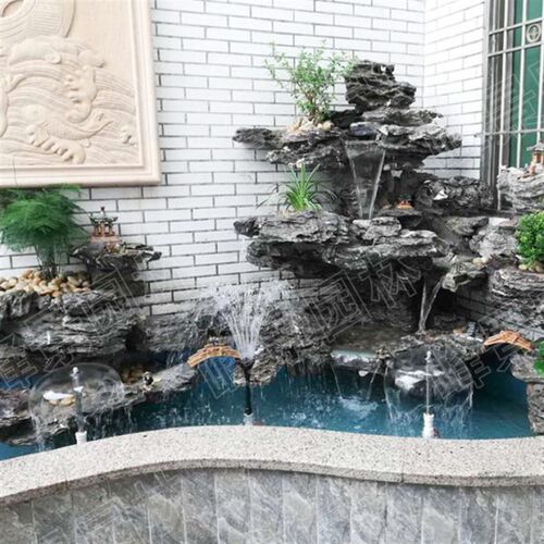 广东英德奇石英石叠石假山鱼池制作接假山工程按场景规划