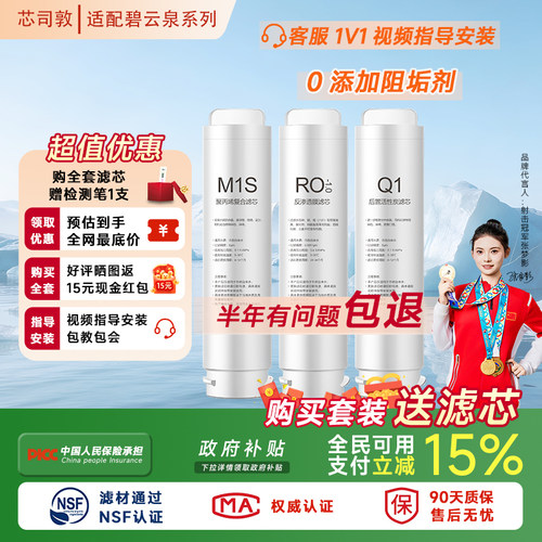 芯司敦适配碧云泉净水机滤芯R311/R31M/R31/R3系列全套装换芯