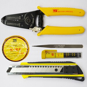 波斯工具15件电讯组套装家用电工组合万用表电烙铁剥线钳电笔