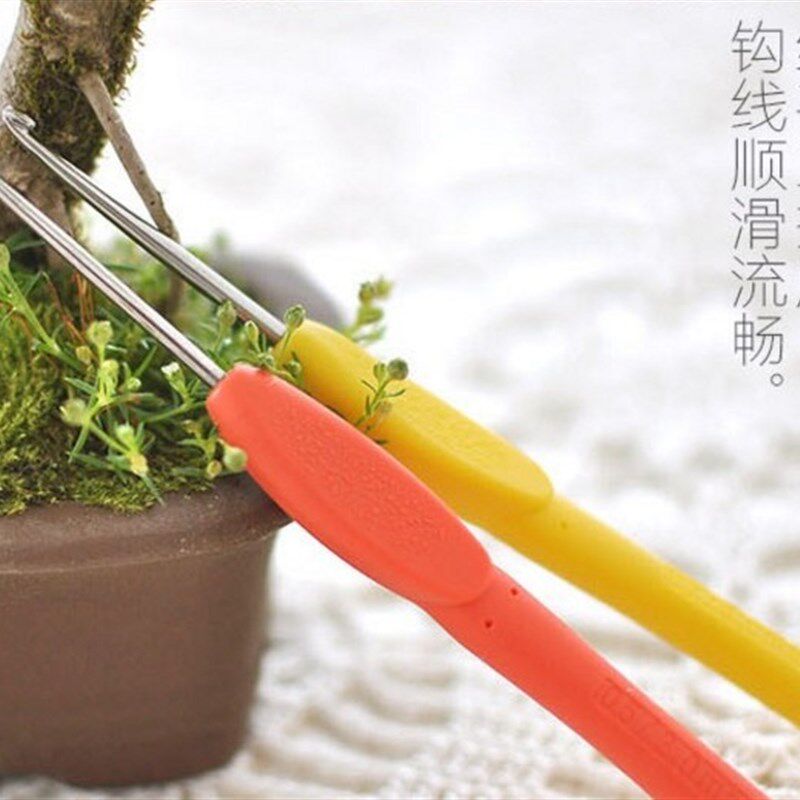 可钩牌彩色软柄钩针潮州不锈钢防滑编织工具套装包邮毛线毛衣勾针