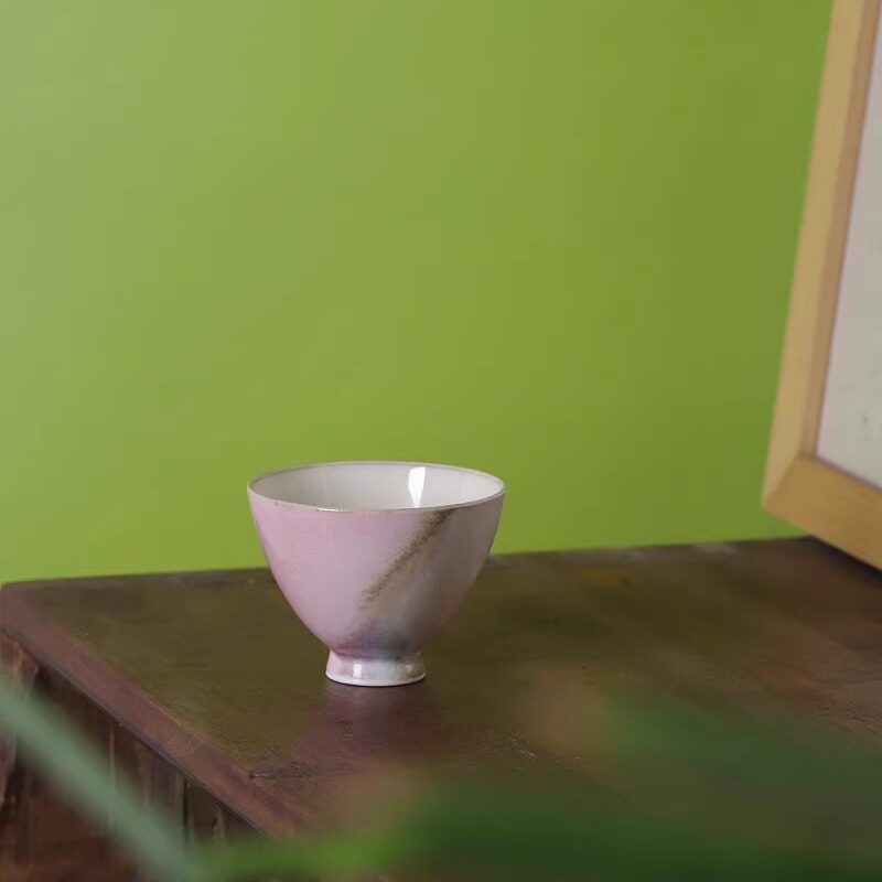 大鱼美器 樱岩远山杯 陶瓷茶杯景德镇主人杯纯手工窑变茶具女士杯