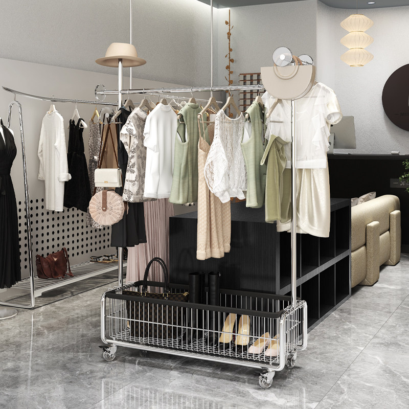 服装店展示架女装店正挂架落地式衣服陈列架挂衣架移动中岛货架子