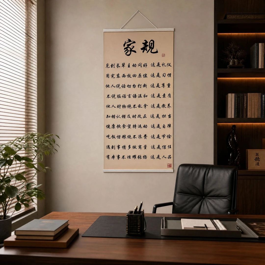 【下单立减50】【家规】家训中式书法挂画玄关书房客厅入户景_ZS
