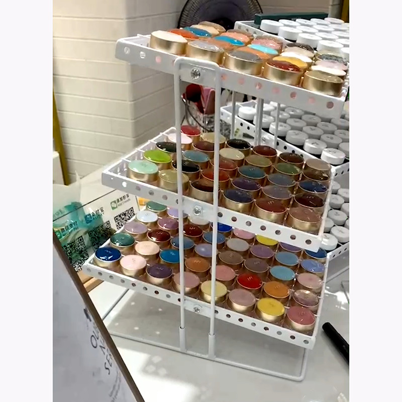 美甲店桌面置物架日式罐装胶架子指甲油收纳展示架化妆品货架铁艺