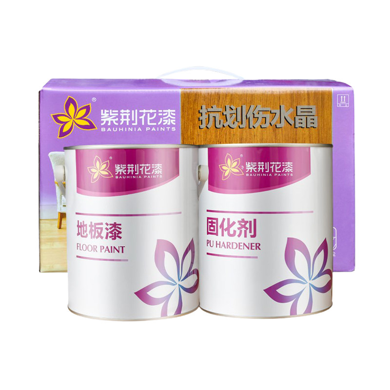 紫荆花油漆地板漆抗划伤水晶油性木器漆耐磨环保防水实木漆5公斤
