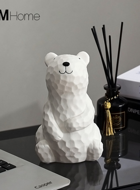 治愈系小白熊摆件北欧家居客厅桌面电视柜装饰品创意乔迁新居礼品