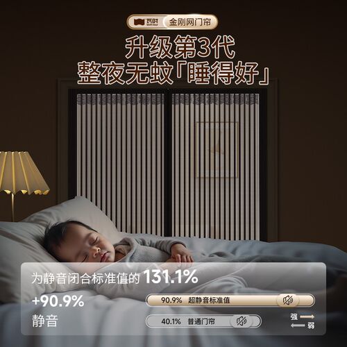 2025新款高档防蚊门帘金刚纱网磁吸条强力磁性纱门纱窗帘自粘家用