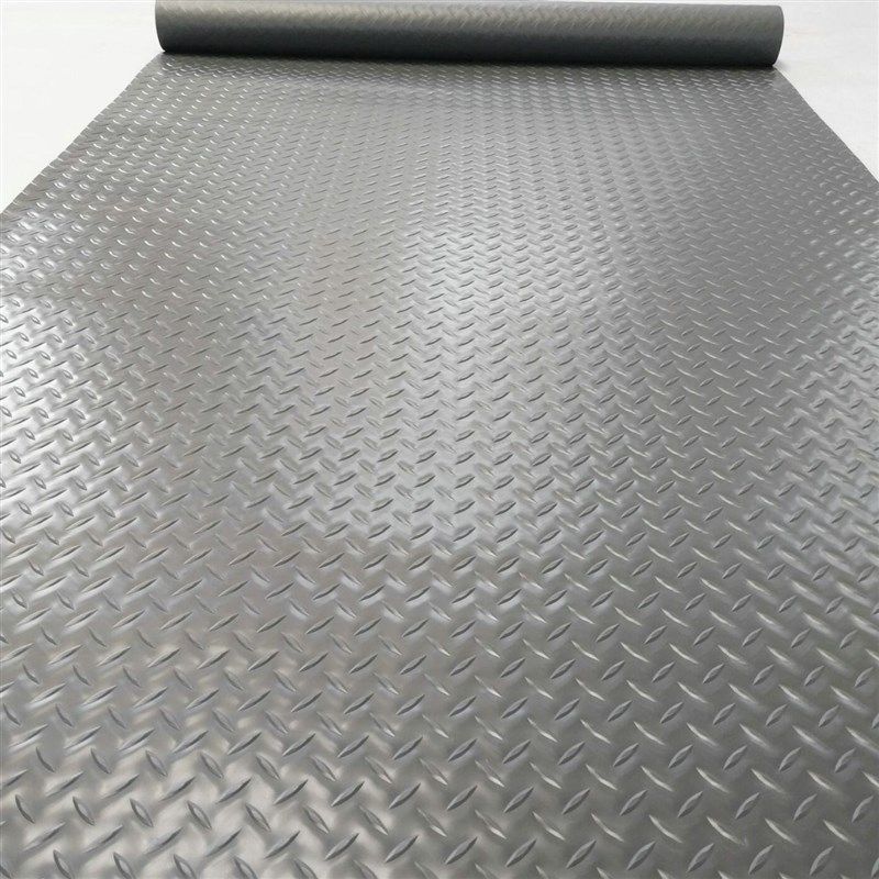 牛津加厚熟胶PVC防滑垫塑料橡胶耐磨地垫钢板纹地垫工厂地板卷材