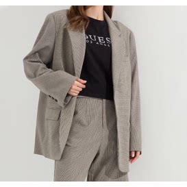 GUESS 女士小格子甜酷西装外套-W2PN21W35Y3