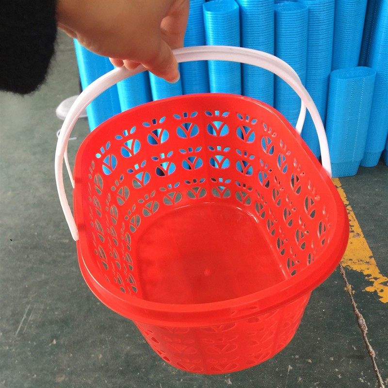 手提草莓采摘篮子实底红色水果筐子杨梅篮塑料樱桃桑葚篮包邮