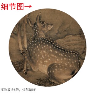 清沈铨《受天白禄》客厅书房茶室装饰画挂画玄关工笔高清卷轴字画