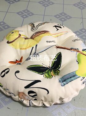 全棉帆布加d厚棉圆形凳子椅垫套 松紧带吧台垫罩一体 蒲团垫套