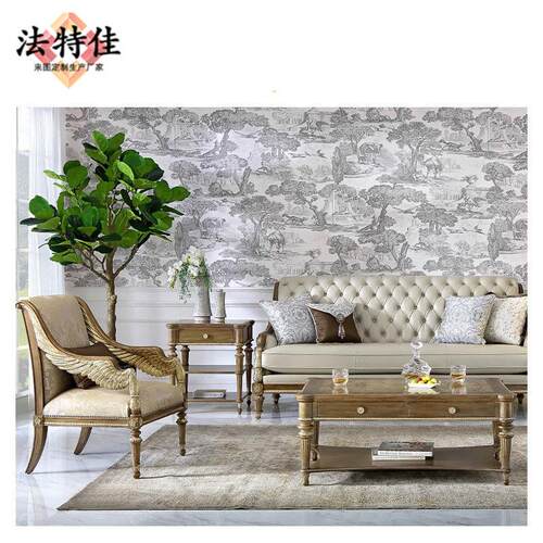 福溢家式皮艺沙发客厅家具425居组合大高端皮艺户型沙发茶几角几